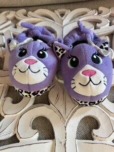 Build A Bear Worshop Cheetah House Shoes purple And White Kids Size 11 12